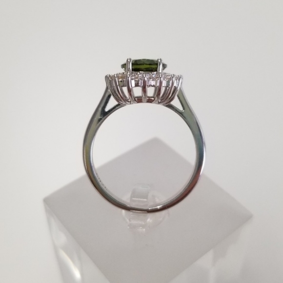 Sterling 3.5ct Green Topaz Ring - Picture 4 of 8